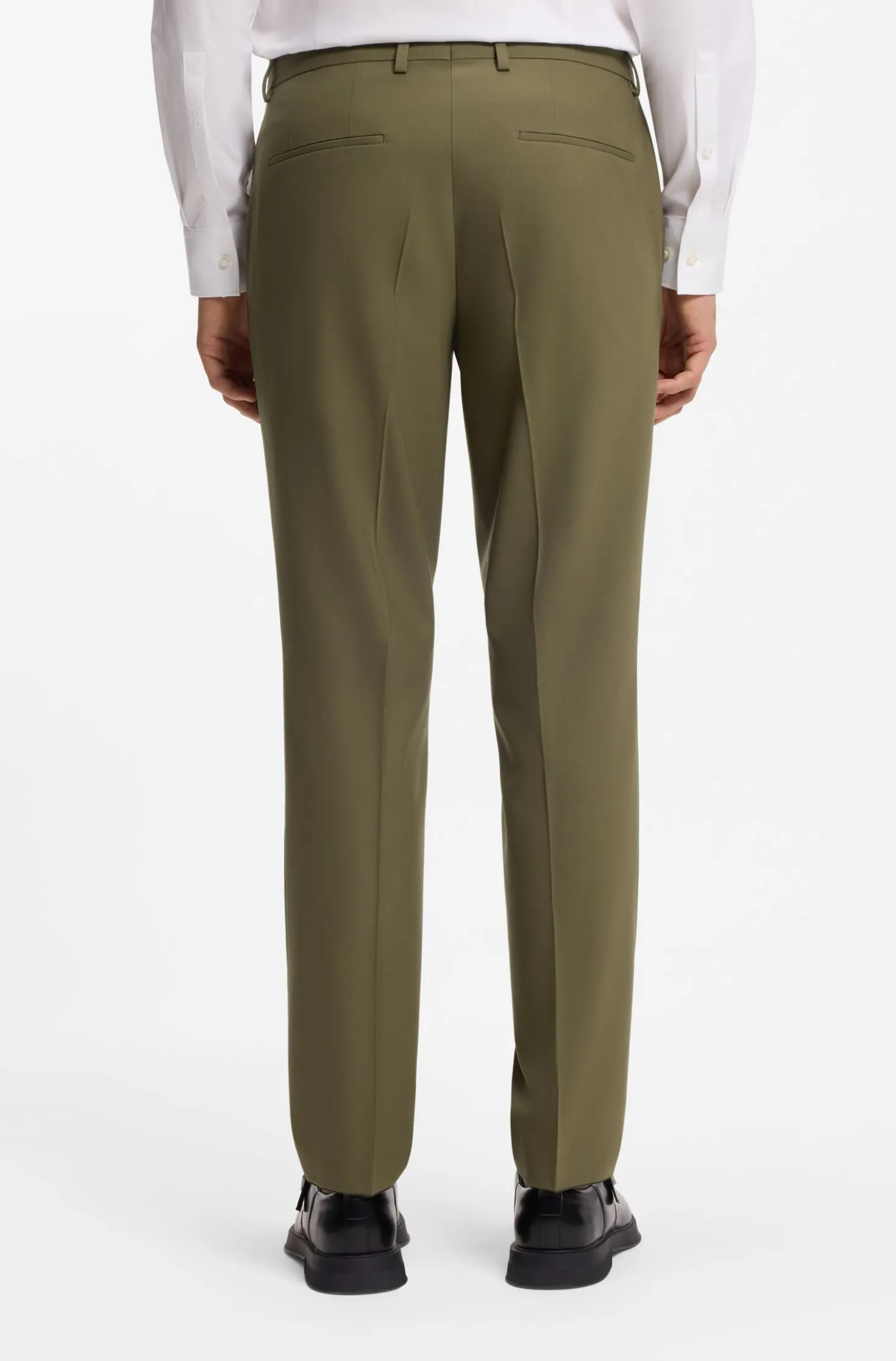 Zweiteiliger Slim-Fit Popeline-Anzug aus Woll-Mix